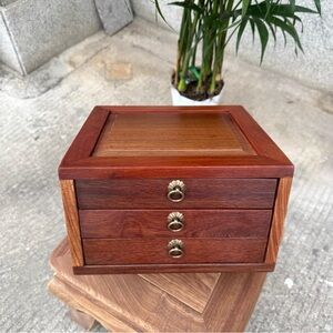 Wood Finish 3-Drawer Jewelry Organizer - Brown